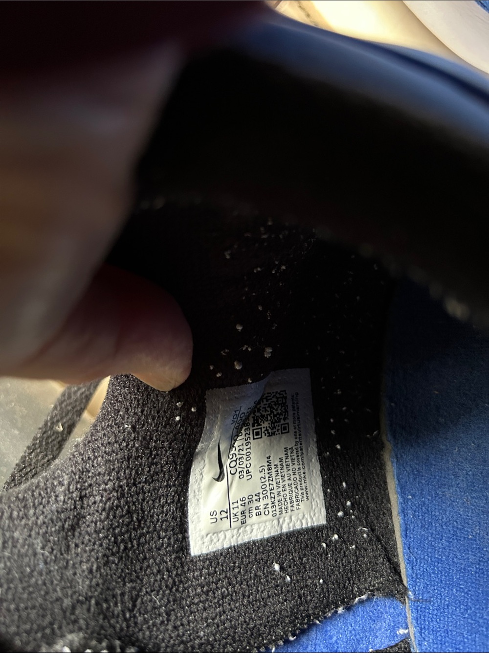 Nike Black and Blue Athletic Sneaker Interior - Picture 5 of 5